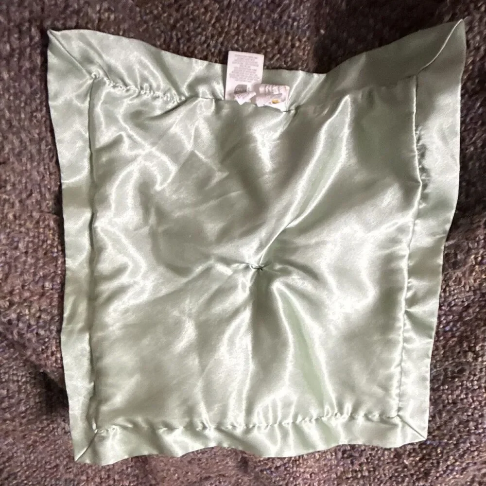 Cloud Island Green Dragon Baby SecurityBlanket Lovey Plush Satin Trim OEKO-TEX